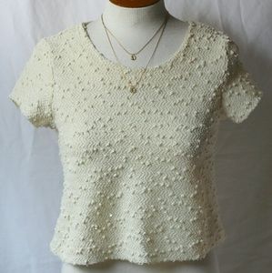 Cute off white crop top